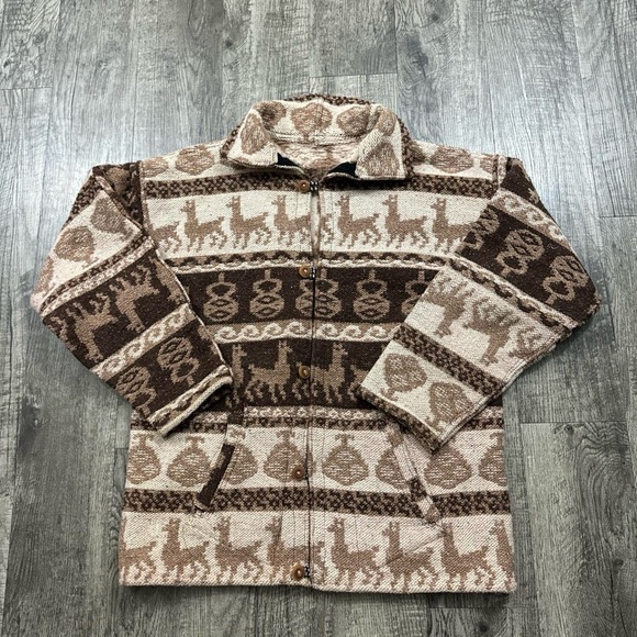 Vintage Alpaca Patterned Tapestry Jacket - Picture 1 of 5
